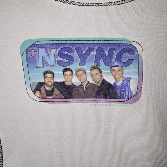 Vintage NSYNC 1999 Tour Womens Shirt Size Small Cropped Baby Band Tee 90s - Picture 3 of 8